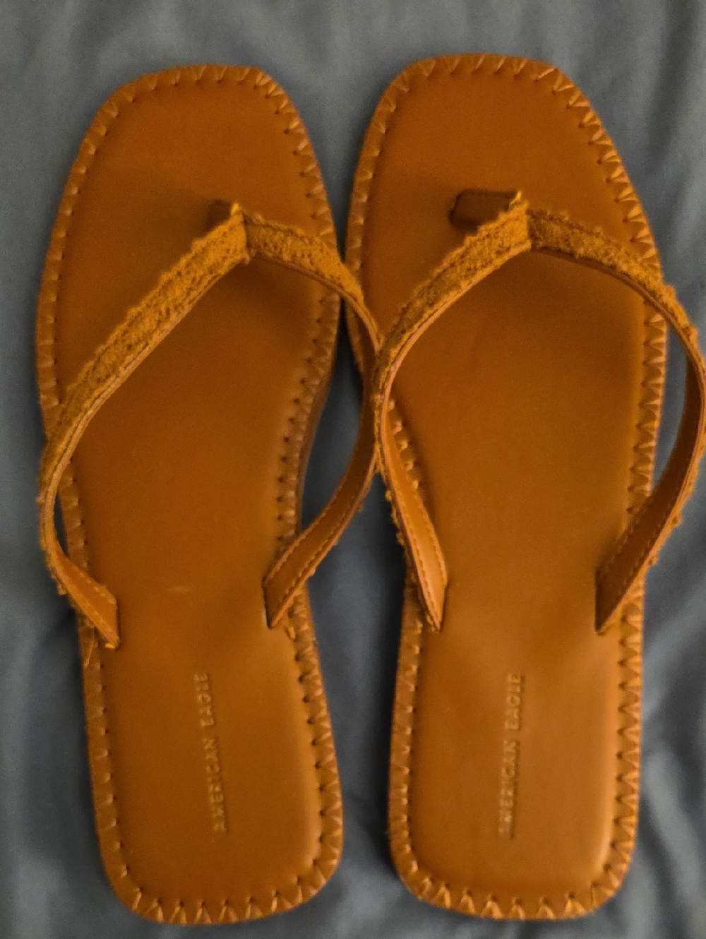 American Eagle Outfitters Women's Tan Strap Flip-Flop Sandals